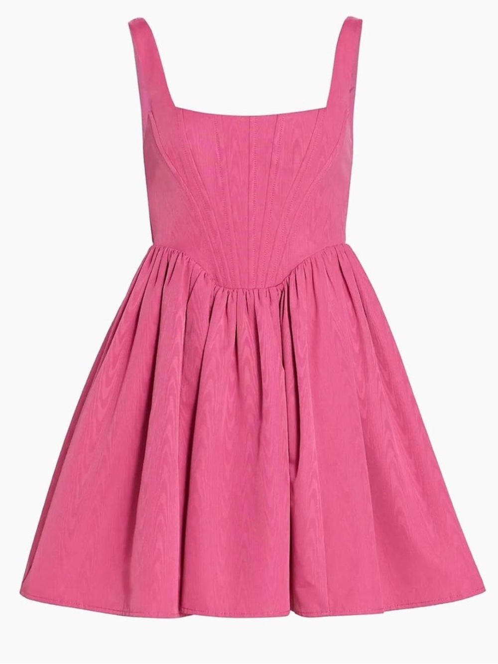 STAUD Pink Sleeveless Fit-and-Flare Prom Dress